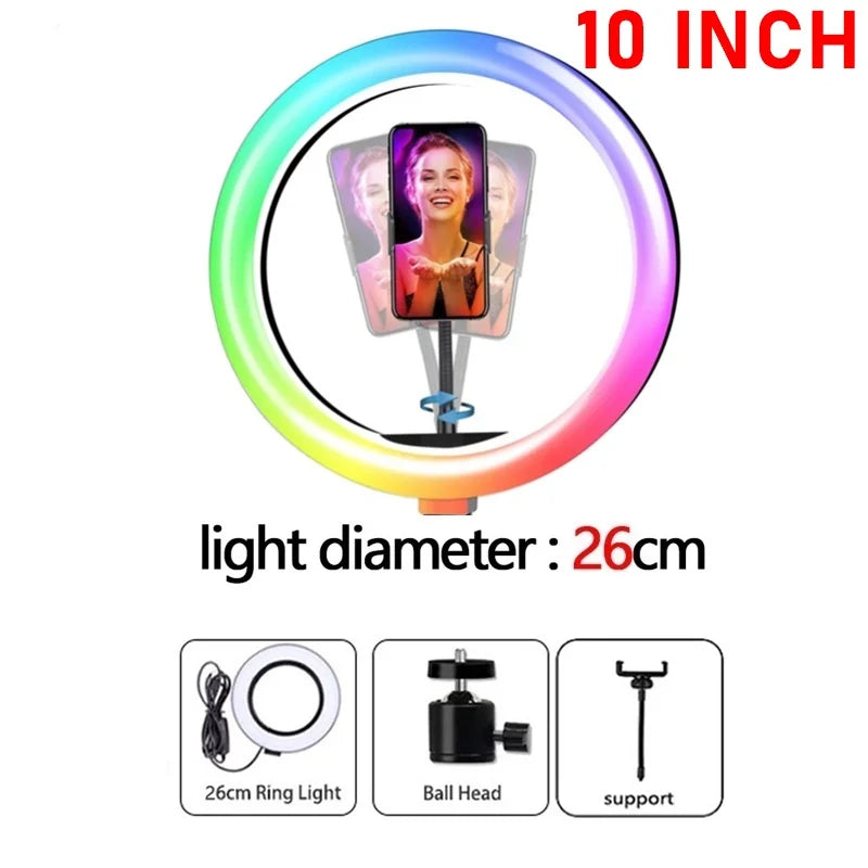 10-Inch RGB Ring Light with Stand