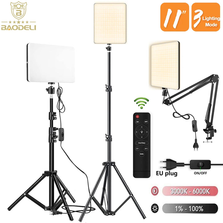 LED Bi-Color Video Light 2700K-5700K with Stand