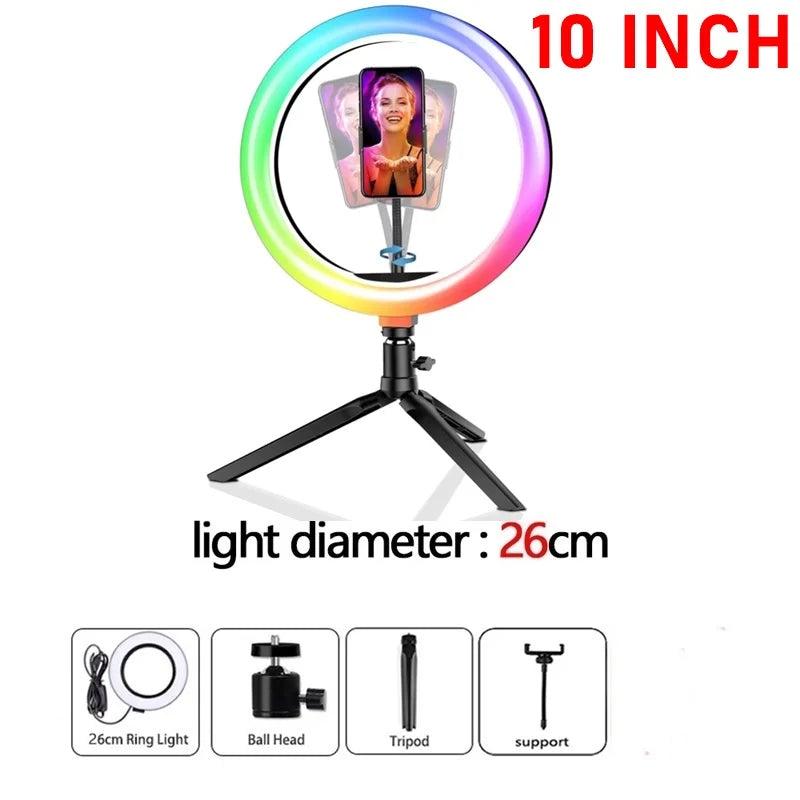 10-Inch RGB Ring Light with Stand