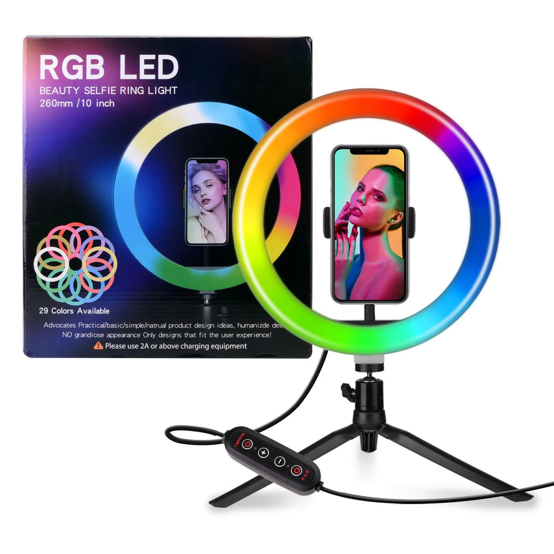 10-Inch RGB Ring Light with Stand