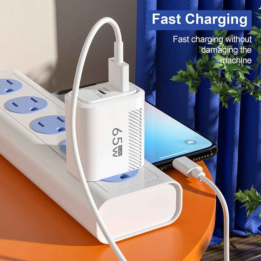 65W GaN PD Fast Charger QC3.0