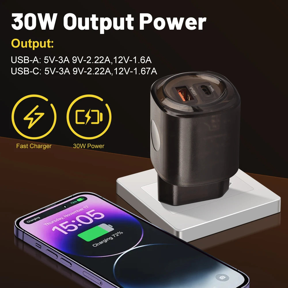 2-in-1 PD Fast Charger QC3.0