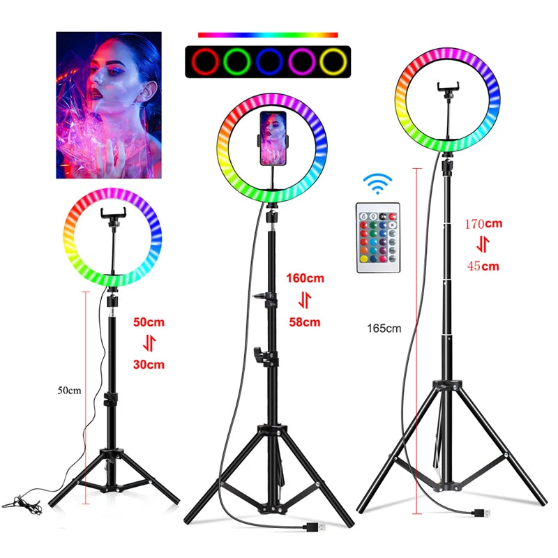 10-Inch RGB Video Ring Light with Remote