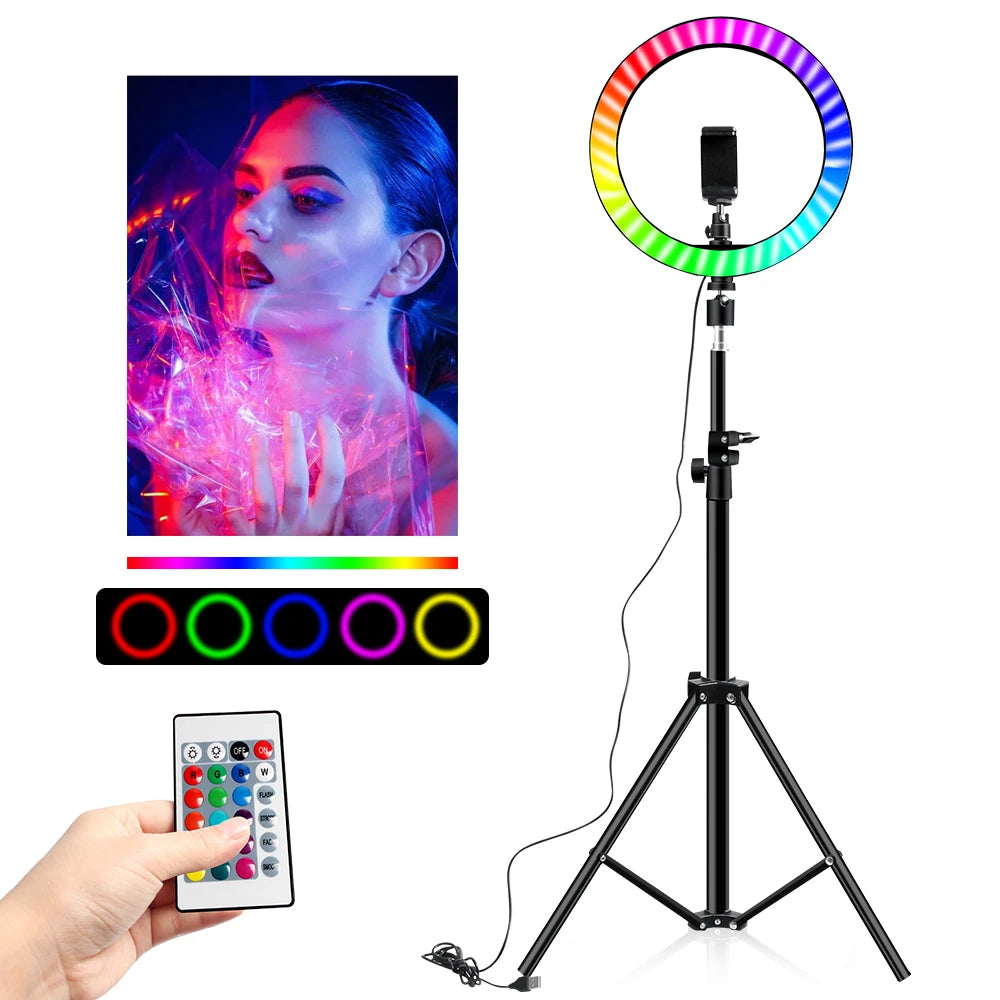 10-Inch RGB Video Ring Light with Remote