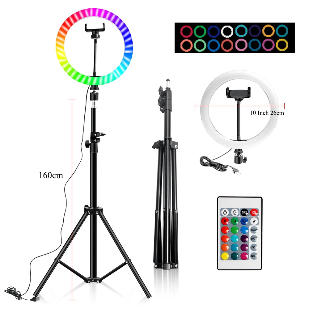 10-Inch RGB Video Ring Light with Remote