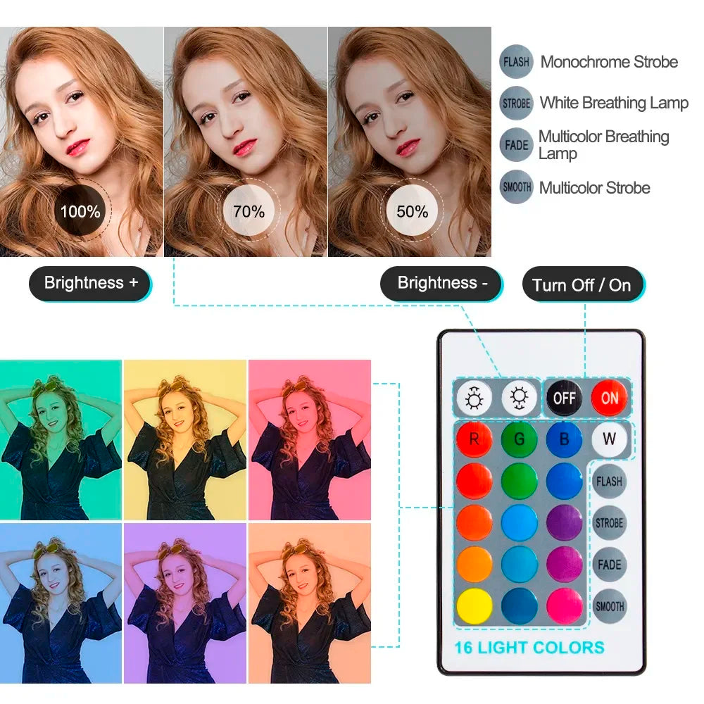 10-Inch RGB Video Ring Light with Remote