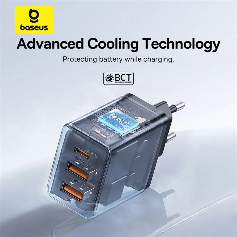 Baseus 30W Fast Charger 3-Port PD/QC3.0